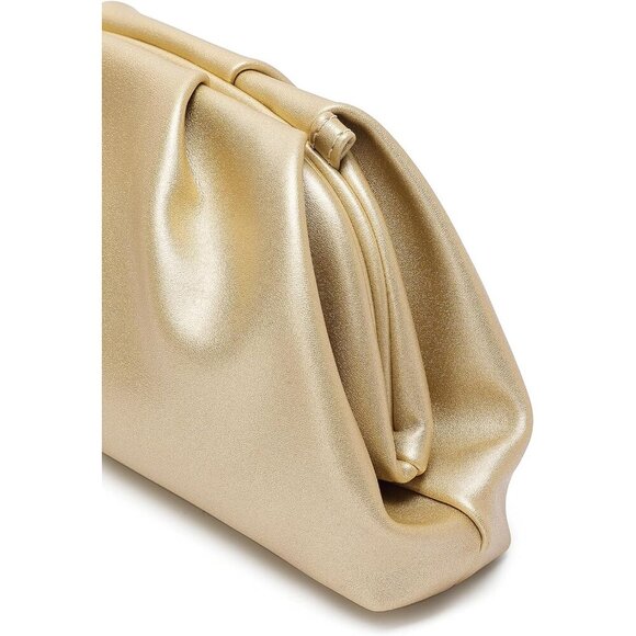 🆕Women's Gold PU Leather Soft Clutch Purse Formal Elegant Evening Bag Luxurious - Picture 6 of 9